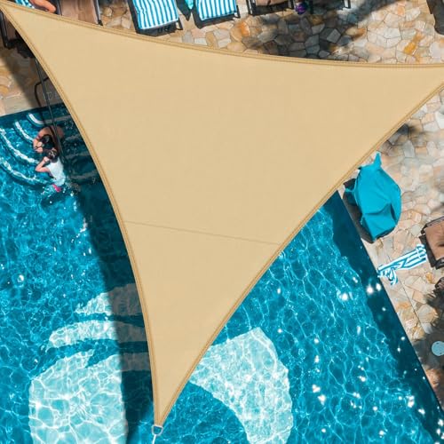 LOVE STORY Toldo vela triangular 4 x 4 m, impermeável, vela de sombra, poliéster de proteção UV a 95% para atividades ao ar livre, jardim, pátio