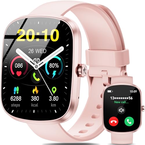 OUKITEL Relógio inteligente mulher, 1,91" HD ecrã tátil Smartwatch com chamadas Bluetooth, Smart Watch com 140 modos desportivos, monitor de sono/podómetro, impermeável IP68, rosa