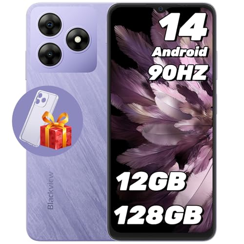 Blackview Wave 8 Smartphone Android 14, 12 GB+128GB/2TB TF, 6,56" 90Hz, câmara 13 MP+8 MP, 5000 mAh, 4G Dual SIM móvel, Octa-Core Mobiles/Face ID/Fingerprint/OTG/GPS Telefones Mosto viles Libres