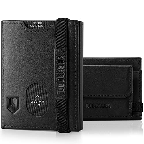DODENSHA DDSEU-QB002-TRIFOLD Wallet, Ranhura para cartão Black-7, Moderno
