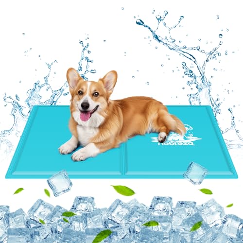 Nobleza Tapete refrescante para cães gatos, 65 x 50 cm manta refrescante para cão, cama refrescante animais de estimação grande, tapete de gel ativado por pressão M