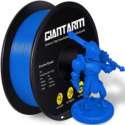 PETG Filament, Filamento de impressora 3D, GIANTARM PETG Filamento 1,75 mm, Precisão dimensional +/- 0,03 mm, 1 kg, azul