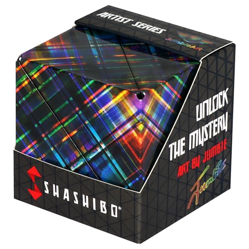 SHASHIBO Cubo Transformável - Cubo anti-stress patenteado e premiado com 36 ímãs de terras raras - transforma-se em mais de 70 formas (série de artistas - disco plainid)