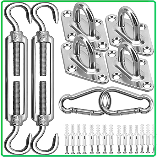 kit montagem vela de sombra M6 fixação triângulo e retângulo, aço inoxidável, 40 peças fácil montagem