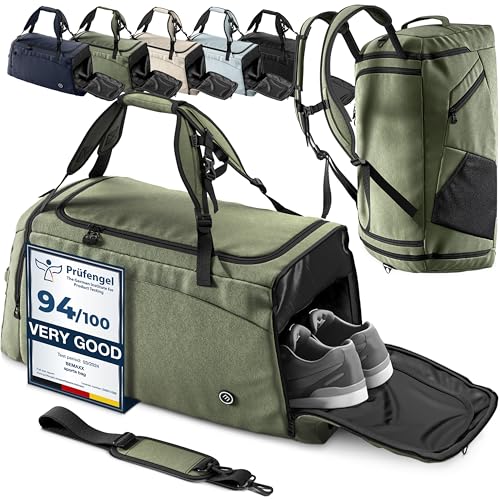 Saco desportivo fitness mochila função e compartimento para sapatos: Separado seco e húmido | 40/60 L desportivo viagem ginásio natação fim de semana viagem Duffle Bag bagagem mão | homem mulher