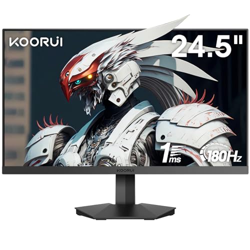 KOORUI Monitor, FHD Gaming Monitor de 180 Hz, Full HD (1920 x 1080), VA, 1 ms, Adpitive Sync, 2 x HDMI e DisplayPort, sRGB 99%, VESA, ajustável em inclinação, cuidado dos olhos