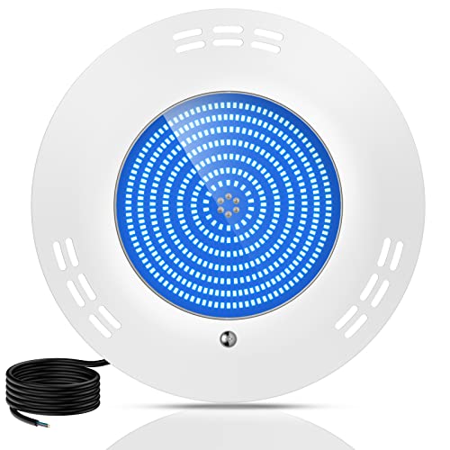 LyLmLe Foco LED piscina com enchimento de resina, 35 W lâmpada de piscina para superfície extraplana azuis puros, 1100 lm, ângulo 140°, IP68 impermeável, 12 V AC/DC