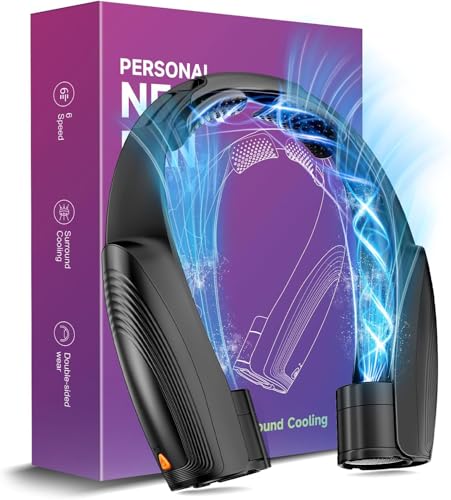 8000 mAh ventilador portátil de pescoço recarregável, ventilador USB de 6 velocidades, ventilador sem pás, mini pescoço ventilador silencioso, ideal para carro desporto escritório casa viajar acampar