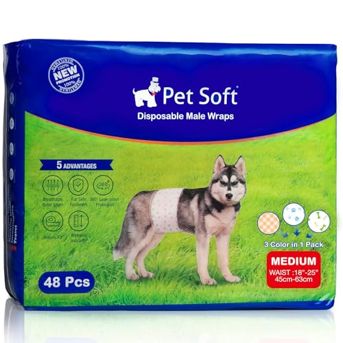 Pet Soft Envoltórios descartáveis para cães masculinos (M-48)