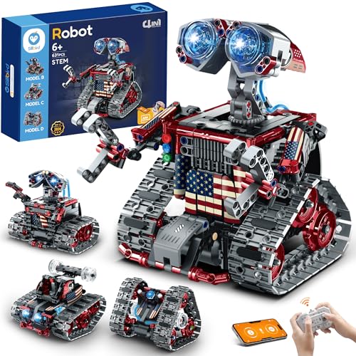 Sillbird Technic Robot transformável controlado por App, robótico de 4 em 1, com controlo remoto, brinquedos de construção com programação, ideias de presentes para crianças dos 6 aos 12 anos, 631
