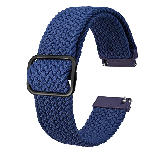 BISONSTRAP Correias de relógio de nylon, alças de laço trançadas ajustáveis para homens e mulheres, 18 mm 19 mm 20 mm 22 mm para escolher