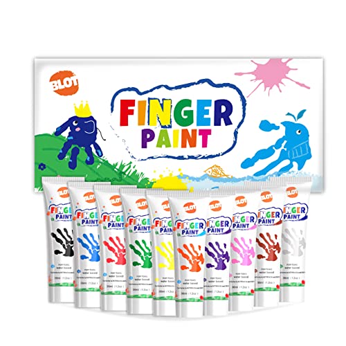 BLOT Pintura de dedos para crianças 10 cores lavável conjunto de pintura para dedos não tóxicas kits de pintura para crianças infantes escola jardim aprendizagem precoce