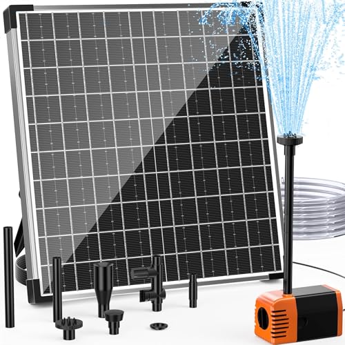 Biling Fonte solar para exteriores, 25 W, 1200 l/h, bomba solar para lagoa, com 2 m de tubo de água, conjunto de água de 5 m, comprimento do cabo de 2,3 m, altura de remoção, bomba solar para