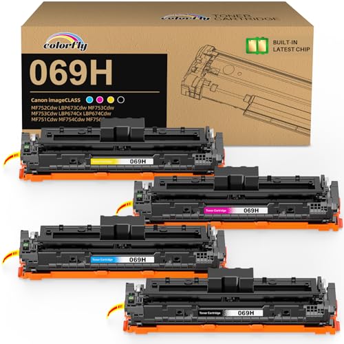 colorfly Cartucho de toner 069H 069 compatível com Canon 069H (com chip) para CRG-069H CRG-069 para imageCLASS MF752Cdw LBP673Cdw MF754Cdw LBP674Cx MF751Cdw MF753Cdw MF75666666Cdw MF75666Cdw MF756 Cx