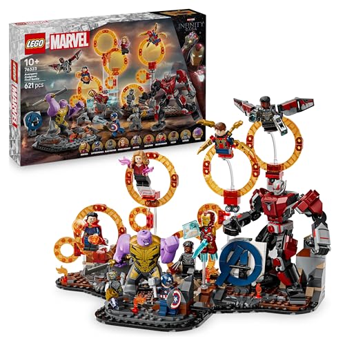 LEGO Marvel Batalha final de Vingadores: Endgame, brinquedo de super-heróis, figura de Thanos, Meca de Ant-Man e Minifiguras de Iron Man, Capitão América e Black Panther, presente para meninos e