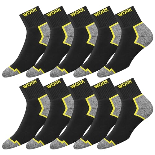 SOXCO 10 pares Quarter meias homem trabalho curtos WORK Socks