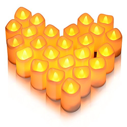 Litake Velas LED, 24 peças luzes de chá sem chama velas realistas eletrónicas luz branca quente funciona com pilhas para casamentos aniversários festivais Halloween casa jantar festa decoração