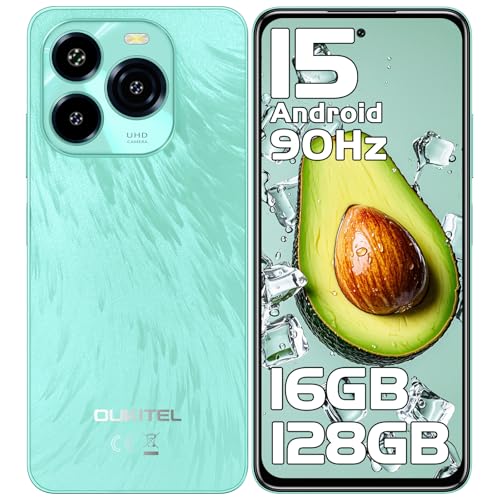 OUKITEL C65 Android 15 Telefones celulares livres, 16 GB + 128 GB/1 TB telemóvel, 6,7" HD+90 Hz Smartphone, bateria 5150 mAh telemóveis, câmara 50 MP+8 MP, tripla 4G SIM/GPS/Fingerprint. 3-4 Anos ,5
