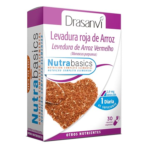 DRASANVI Levedura vermelha de arroz (Monascus purpureus) | 2,9 mg de monocolina K | contribui para a manutenção dos níveis normais de colesterol | cápsulas vegetais, 30 cápsulas = 30 dias