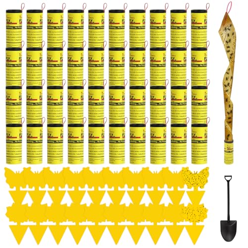 60 peças armadilhas para moscas, 40 x pega moscas tiras e 20 X armadilha para mosquitos amarelo no total, pega mosquitos insetos