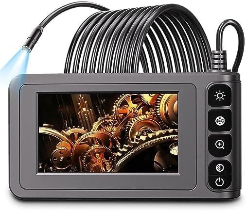 Endoscópio industrial, SKYBASIC Endoscópio câmara 20 m de inspeção com ecrã LCD de 4,3" HD de 7,9 mm câmara de inspeção de tubos 8 LED com impermeável IP67 20 m