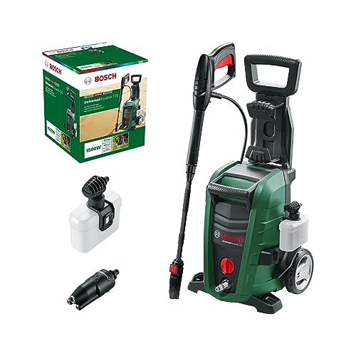 Bosch Hidrolavadora de alta pressão, com 2 bocais, filtro de água, pistola de alta pressão, mangueira, cabo de 5 m