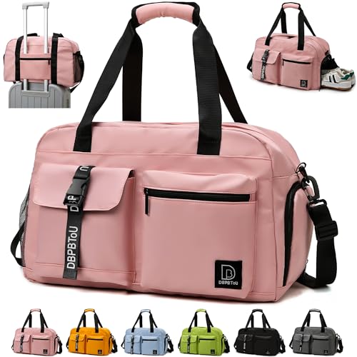 DBPBToU Saco desportivo mulher e homem, saco de viagem com compartimento para sapatos, bolsa de fitness com compartimento para roupa molhada, mala de fim de semana, bolsa de natação / mala de viagem