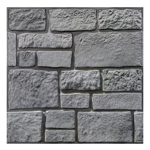 COMSTICKC Painéis de parede 3D autocolantes de pedra, 10 peças, 30 x 30 cm, autocolantes PVC 3D decorativo painel de parede de tijolo para sala de estar escritório cozinha
