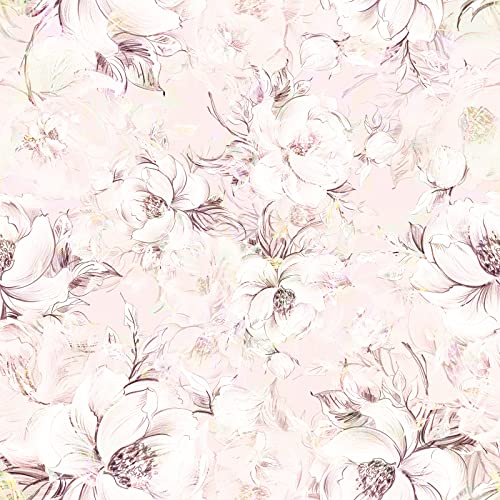 ReWallpaper Papel de parede em vinil impermeável, papel de parede decorativo para quartos, móveis, malas, 44,5 cm x 3 m, rosa floral auto-adesivo, papel de parede sem desgaste