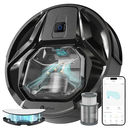 LEFANT M320 Robot aspirador e esfregona 3 em 1, 6000Pa, navegação de precisão, recipiente de pó visível 800 ml, 210 minutos, Wi-Fi/App, ideal para pêlos de animais de estimação, tapetes e muito mais
