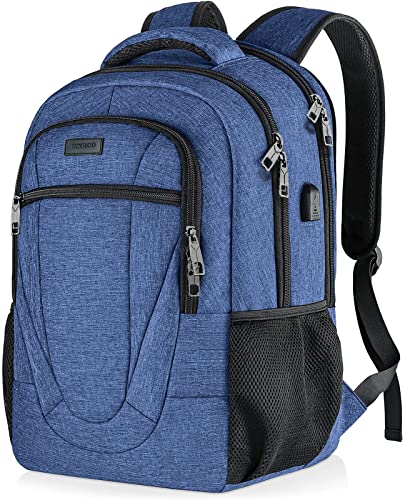 BIKROD Mochila de homem, mochila escolar para rapazes impermeável, mochilas portátil 17,3 polegadas computador Backpack com porta USB, mochila de viagem