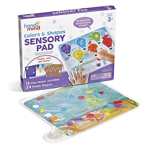 Learning Resources Tablet sensorial com cores e formas, bolsa sensorial reutilizável para crianças, 16 atividades para praticar habilidades motoras finas, 24 peças de plástico, 3