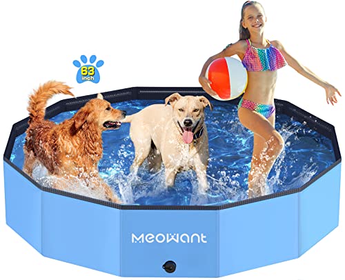 Meowant Piscina para cães, casa de banho portátil dobrável para cães, 2024 nova piscina cães grandes, materiais aprimorados para maior durabilidade XL (160 × 30 cm)