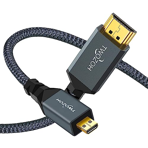 Twozoh Cabo micro HDMI para HDMI Long 10 m, micro HDMI tipo D para HDMI tipo A suporta 720P 1080P Gopro Here/Sony A7R/PI4