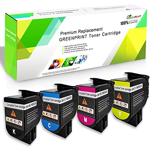 Cartuchos de toner compatíveis com 4 cores CS317 CX317 CS417 CX417 CS517 CX517 Capacidade padrão de 3000 páginas BK, 2300 páginas CMY para Lexmark CS317dn CX317dn CS417dn C. X417de CS517de CX517de