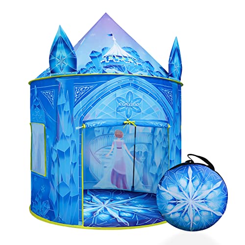 Cosone Tenda de campanha infantil, castelo Frozen, tipi exterior, casas de jardim, brinquedos presente menina 2 3 4 5 6 7 8 anos