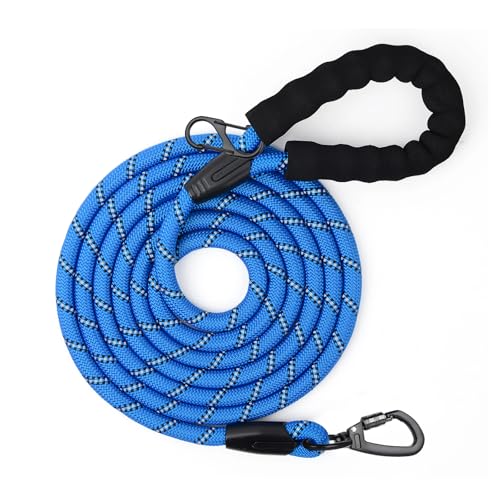 Trela de treino para cães, 1,2 m e 1,5 m, 2 m, 3 m, 5 m, 10 m, 20 m, 30 m, trela longa com pega acolchoada para cães pequenos, médios e grandes