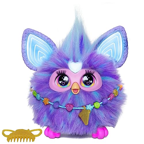 Furby Brinquedo interativo de peluche lilás versão em espanhol