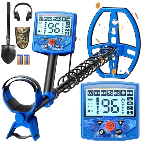 MIYAY Detector de metais para adultos, impermeável, leve, com ecrã LCD, Pinpoint & Disc & Notch & todos os modos de metal, bateria incluída, cabo ajustável de 60,2 polegadas, para adultos