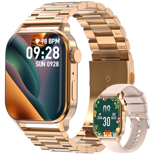 Homailida Smartwatch Mulher homem com 2 correias, 1,85" Smartwatch com chamadas Bluetooth e Whatsapp notificações, Fitness Watch com SpO2/monitor de sono, Smart Watch homem impermeável Android iOS