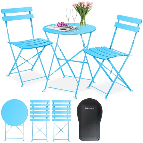 KESSER® Conjunto de móveis de jardim de 3 peças com 2 cadeiras dobráveis, conjunto de móveis de varanda, móveis de jardim, móveis de jardim, móveis de jardim, móveis de jardim, móveis de jardim, mesa