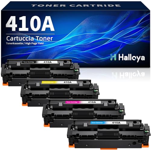 Halloya 410A compatível para HP 410A CF410A 410X CF410X cartuchos de toner para HP Color Laserjet Pro MFP M477fdw M477fnw M477fdn M452nw M377dw M452dn M452dw M477 M455 2-3 Anos 7 Pacote