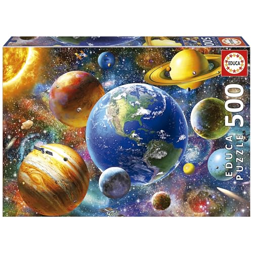Educa - Puzzle de 500 peças para adultos | sistema solar. Inclui cola Fix Puzzle. 11 Anos (18449)