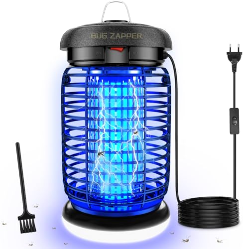 seenlast Candeeiro anti-mosquitos elétrico, mata mosquitos elétrico, 4200 V 15 W UV mosquitos com LED, IPX4 impermeável mata-moscas elétrico para interior e exterior (cabo de 3 m)