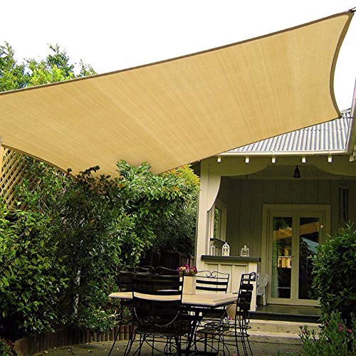 HAIKUS Vela de sombra, retangular, 3 x 5 m, vela de sombra, 5 x 3 m, respirável, resistente, 98% de proteção contra raios UV, para exteriores, jardim, terraços (areia)