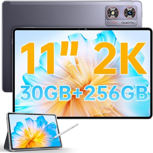 OUKITEL OT8 Tablet de 11 polegadas - 30 GB + 256 GB (1TB TF) Tablet Android 13, ecrã 2K, bateria 8800 mAh Tablets Gaming, 1920 * 1200 pixels, 4 colunas de som, 5G WiFi, BT5.5.5.5. 0, MS, Widevine L1,