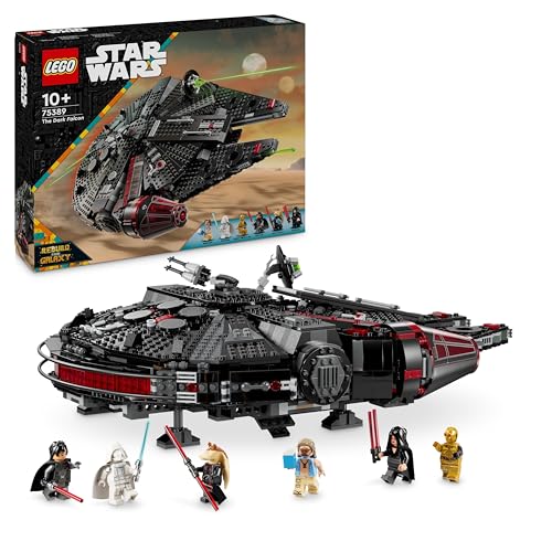LEGO Star Wars Falcão escuro, casaco de nave estelar de brinquedo de construção, presente de aniversário para crianças, meninas e fãs de 10 anos ou mais, jogo criativo, 6 minifiguras inc. Jar Darth
