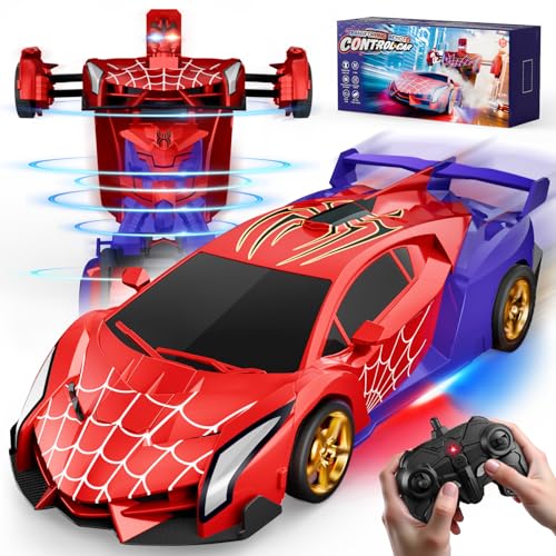 Carro telescópico Transform Spider, olhos intermitentes e luzes chassis, carro RC 2,4 GHz & Robot rotação 360°, brinquedos jogos para crianças crianças de 3 4 5 6 7 8 9 10 112 anos presente