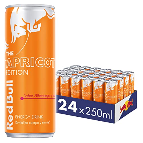 Red Bull Bebida energética, damasco e morango, 24 latas de 250 ml