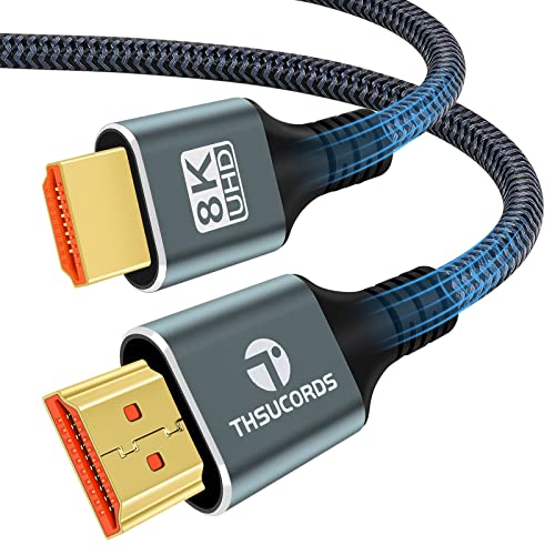 Thsucords Cabo HDMI 8K 4K 5 M, alta velocidade HDMI 2.1 8K@60Hz, 4K@120Hz 144hz 4 GB compatível com Roku/PS5/HDTV/Blu-Ray